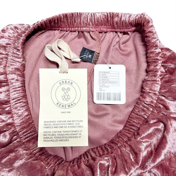 URBAN RENEWAL UO NWT Parties Remade Crushed Velvet Pieced Pant Rose Pink Sz M/L - Picture 8 of 8